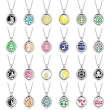 29 стилей коробка Арома 27 мм кулон ожерелье из нержавеющей стали магнитный ароматерапия эфирное масло диффузор духи кулон ювелирные изделия C