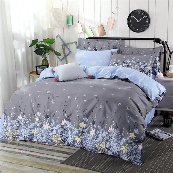 BEST.WENSD Grey dekbedovertrek 1 persoons bedding set Warm winter stars 3-4pcs Single beddengoed-bed set bed linen for children - Цвет: as picture