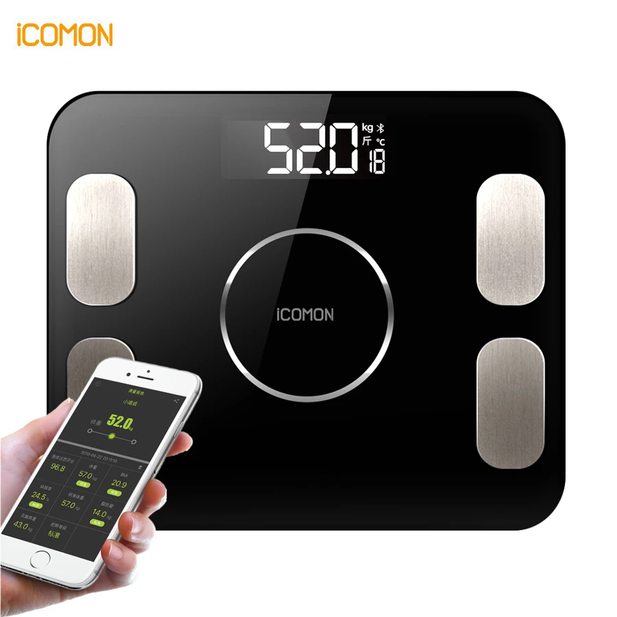 Электронные весы Smart Body Fat mi цифровые для ванной комнаты с Bluetooth измерения веса