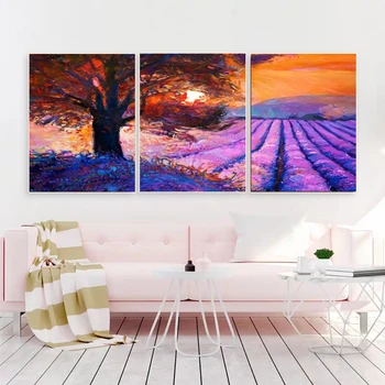 

Watercolor Wall Art Canvas Abstract Painting Lavender Garden Posters And Prints Wall Pictures For Living Room Bedroom Decoration