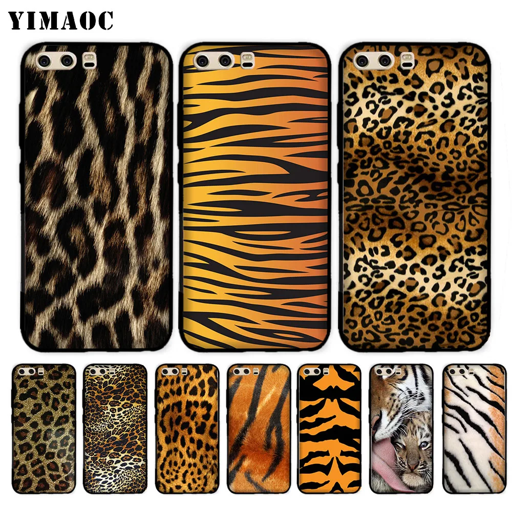 fashion leopard tiger fur Soft Case for Huawei P8 P9 Lite Mini P10 P20 P30 Plus Pro P Smart Z 2019 |