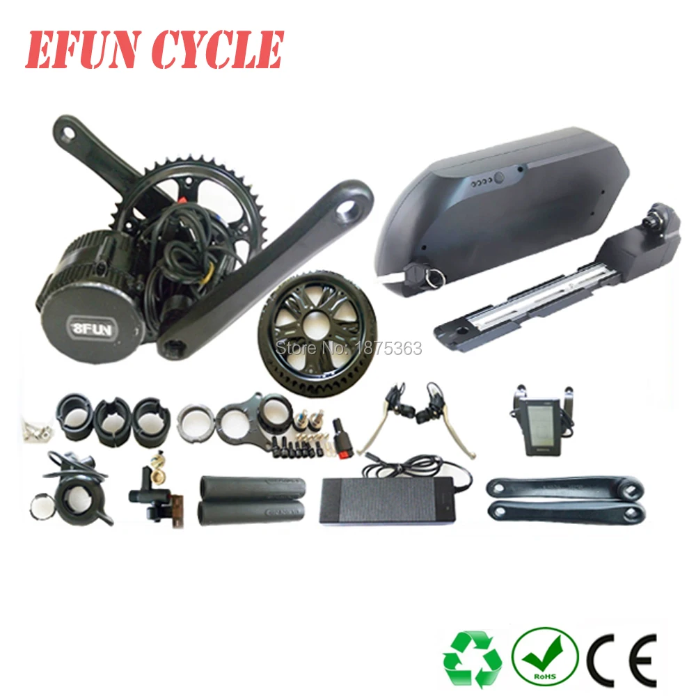 

Free shipping to EU US BBS02B 48V 500W bottom bracket 100mm mid drive motor kits with 48V 13Ah tiger shark down tube battery