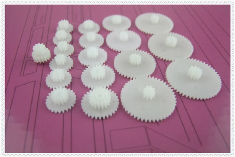 19 unids/lote conjunto de engranajes de plástico General doble deceleración DIY Transmisión de juguete piezas de coche envío gratis Rusia