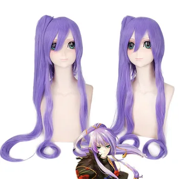 

Vocaloid Gakupo Brake yuet 100cm Long Straight Cosplay Wig for Women Fashion Anime Costume Party Wig Purple Claw Clip Ponytail