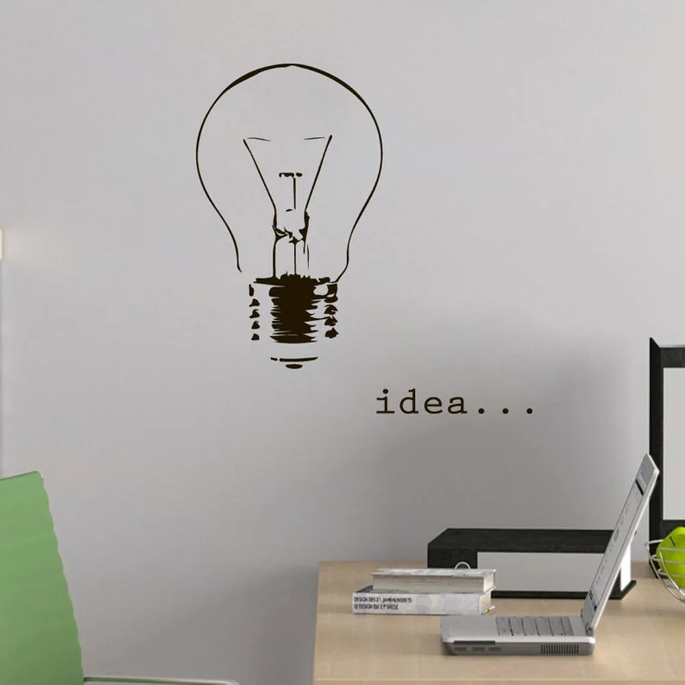 

Wall Decals Quote Idea Decal Light Bulb Vinyl Sticker Nursery Home Art Bedroom Home Decor Interior Design Mural C128