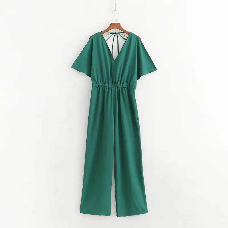 

Polyester Animal Jumpsuit Women Bodysuit Women Xd55-2053 European And American Long Tie-up Pants