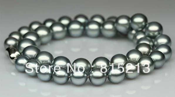 

FREE SHIPPING>@@> N54 Excellent 9-10MM TAHITIAN NATURAL SILVER GREY PEARL NECKLACE 18INCH