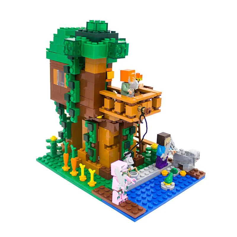 Модель Строительство комплекты совместимые с лего 18009 мой мира MineCraft джунглей Tree