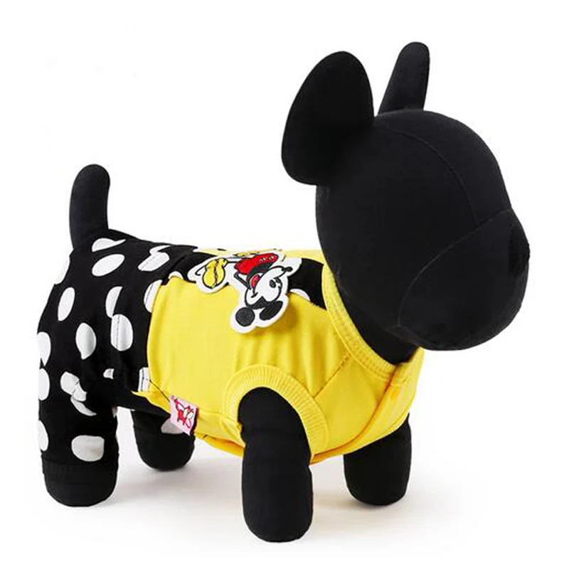 素敵なペット犬服かわいいミッキーマウスプリント犬ジャケット柔らかい綿ノースリーブ犬コートサイズxxs L用小中犬 Dog Coat Dog Jacketdog Clothes Aliexpress