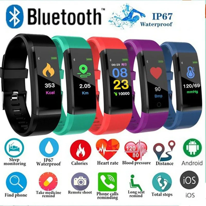 

Original Waterproof Smart Bracelet watch Heart Rate Fitness Tracker Smart band for huawei honor band 4 xiaomi mi band 3