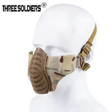 Тактическая страйкбол Стальная Сетчатая Маска на пол-лица маска для охоты для пейнтбола защитная маска для стрельбы Военная маска для лица