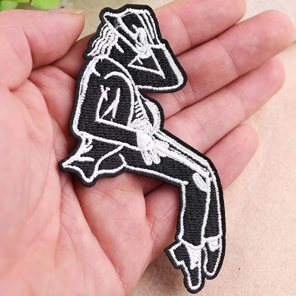 

Michael Jackson Dance Punk patch Embroidered Iron on clothes patches For clothing Badges Stickers Garment Appliques wholesale