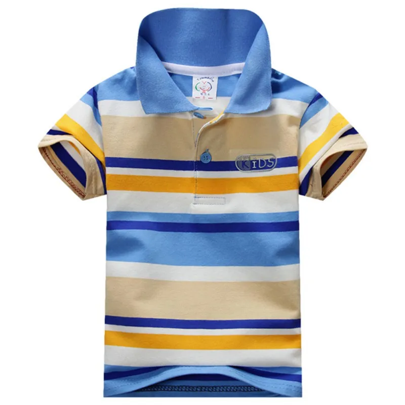 1-7Y Child Baby Boy Stand Collar Striped T-shirt Casual Tops Kids Tee Shirt men rainbow striped tee