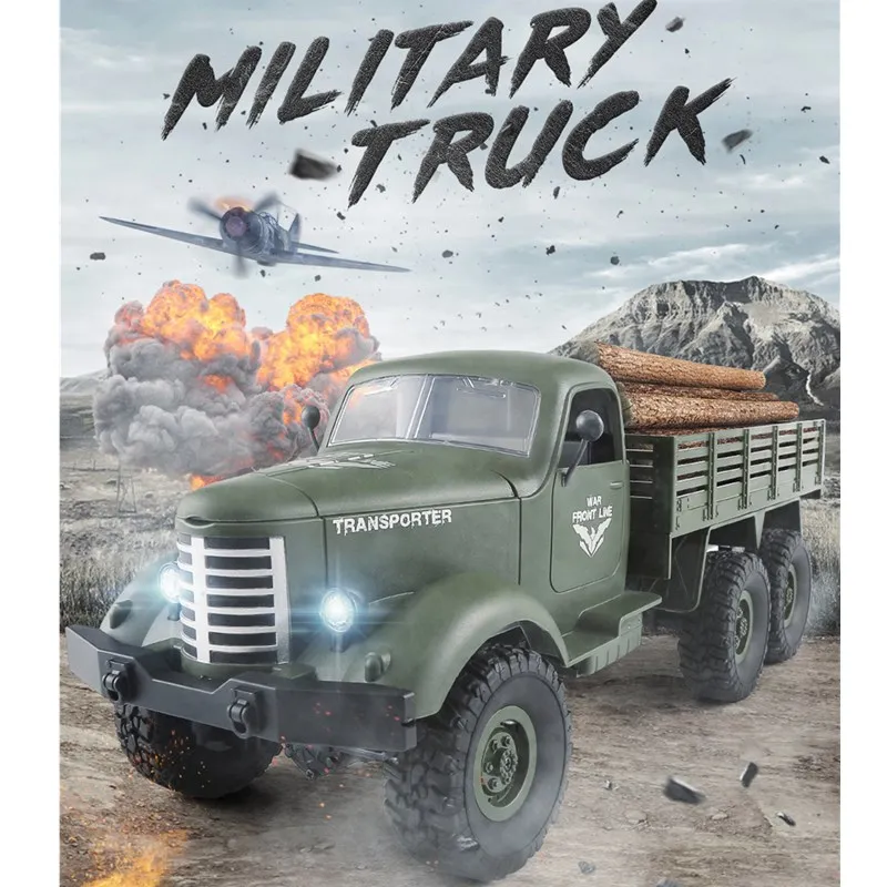 

Q60 1/16 2.4G 6WD Off-Road Military Trunk Crawler RC Car Remote Control Toys For Kids Children Birthday Christmas Gift