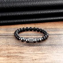 LIVVY модный Южно натуральный камень жемчуг колонна 8 мм жемчужный браслет роскошный мужской браслет жемчужный камень CZ ювелирный браслет AS320