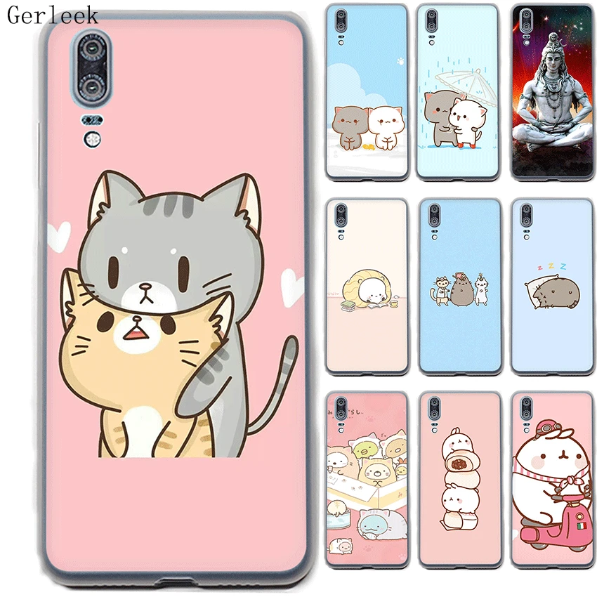

Desxz Kawaii Molang Cartoon Dog Cat Case For for Huawei P8 P9 P10 Lite P9 P10 P20 P30 Lite P2 P30 Pro Cover Hard Shell