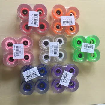 

Quality 60mm 80A Skate board Wheels 4Pcs Finsih board shining Wheels PU Ruedas Patines Aggressive Rodas De Skate