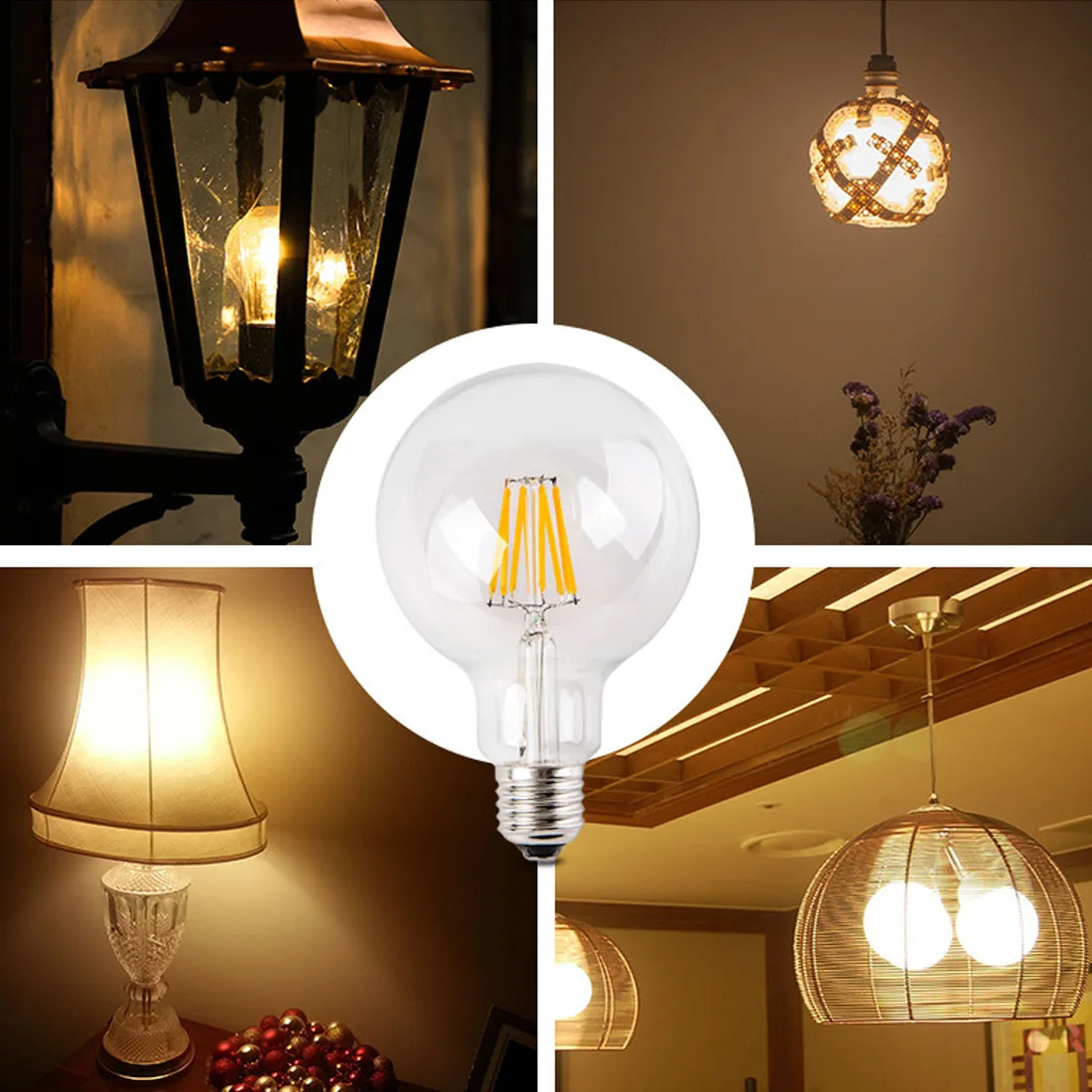 E14 Vintage Candle LED Filament Bulb E27 Retro Edison Lamp Light Globe Chandelier Lighting COB Home Decor Energy Saving Hot sale