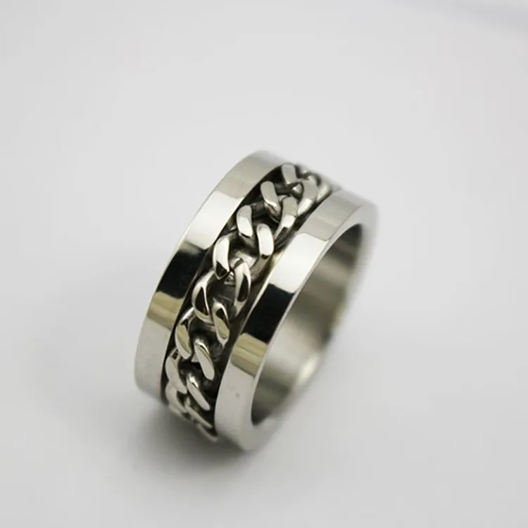 Gold Color 316L Stainless Steel Ring 17mm Square Shape Women Men Ring Can Be Customize Laser text or logo