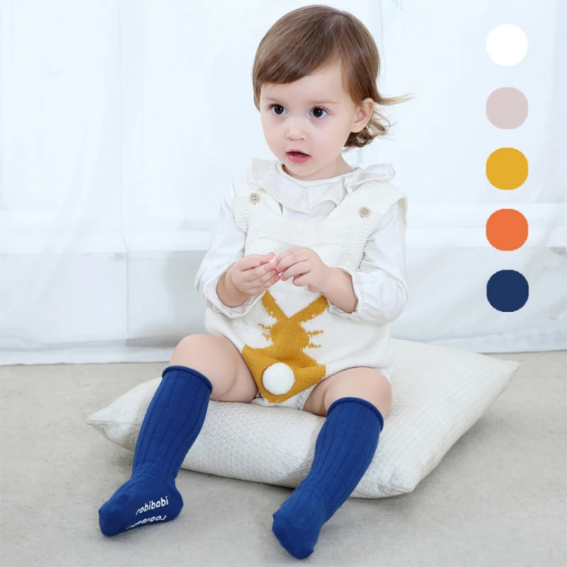 New Baby Boys Girls Socks Cotton Kids Knee High Sock Children Girls