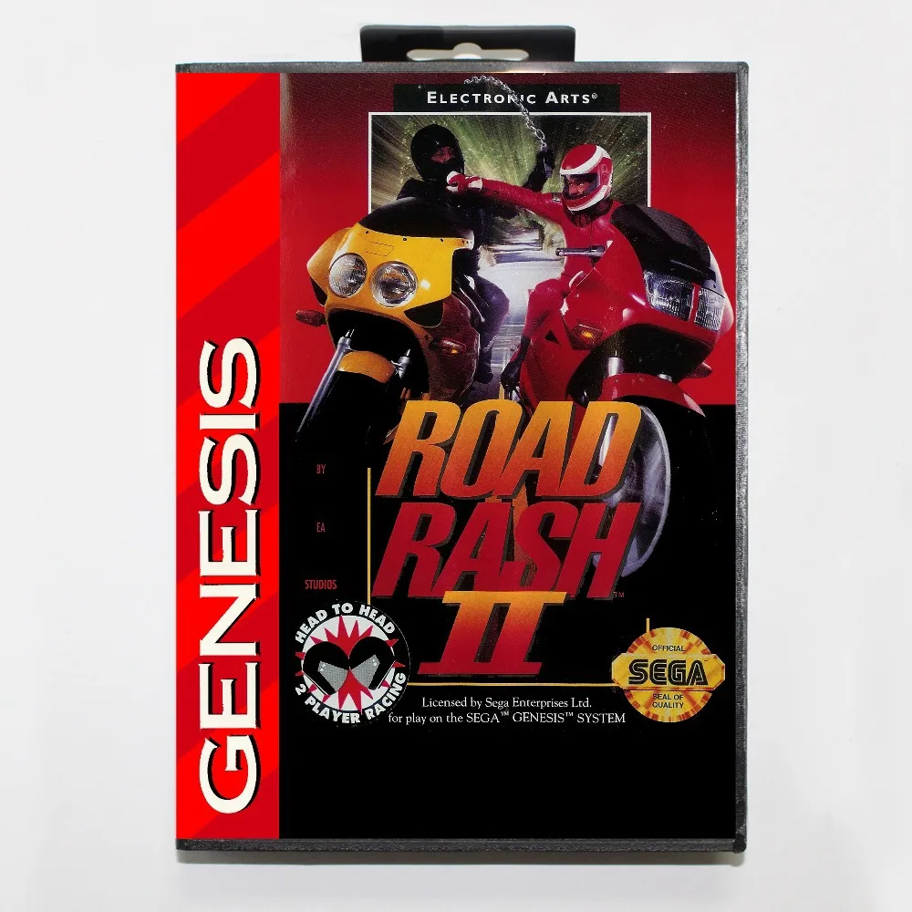 Road Rash 2 игровой картридж 16 бит MD игровая карта с розничной коробкой для sega Mega Drive для Genesis