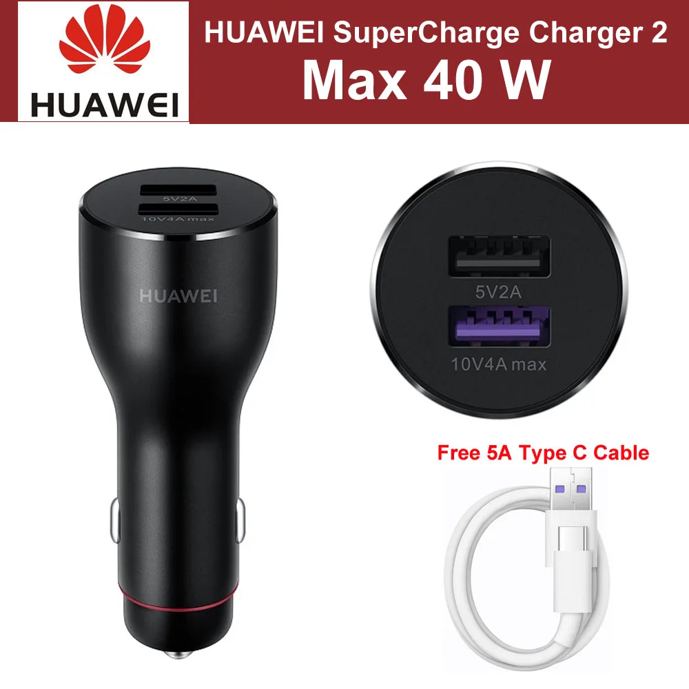 HUAWEI SuperCharger автомобильное зарядное устройство 10V 4A 40W MAX оригинал для Huawei Mate 20 Pro X RS