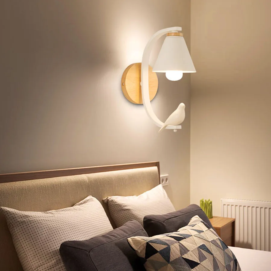  Thrisdar Nordic Iron Bird LED Wall Lamps Warm Bedroom Bedside LED Wall Light Corridor Bar Restauran - 33002071076