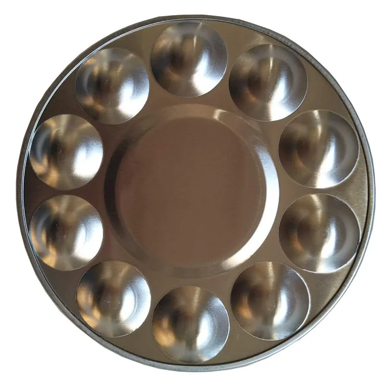 Watercolor Palette 10-hole aluminium circular palette watercolor palette Artistic Supplies Painting companion 1pcs