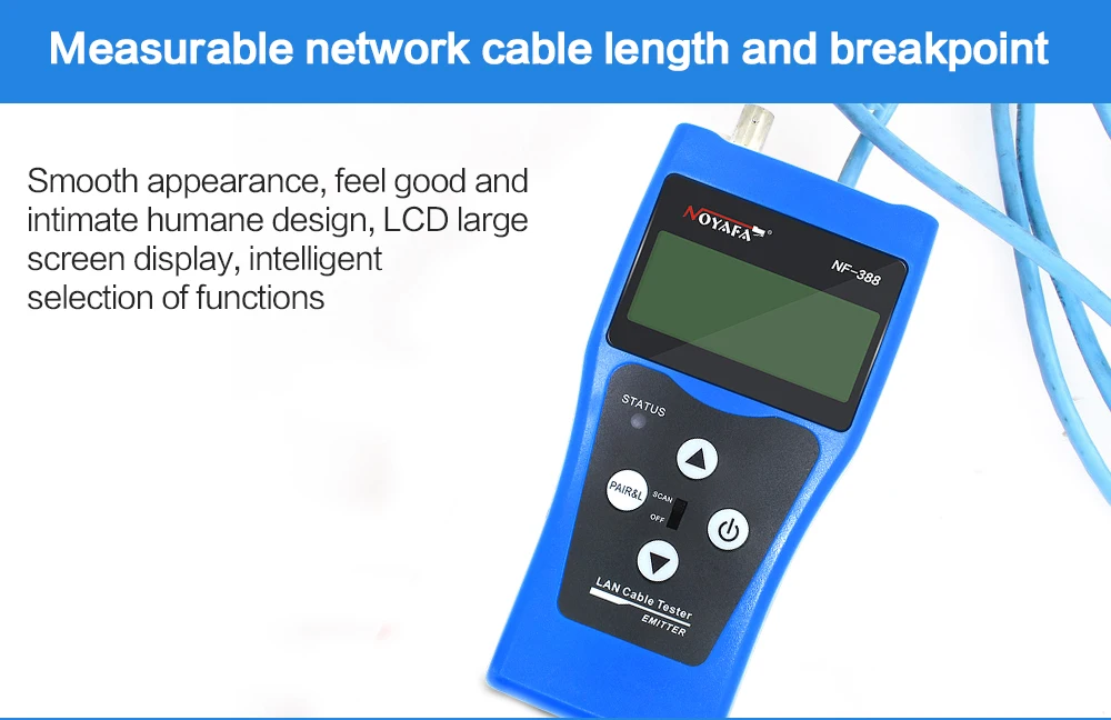 NOYAFA NF-388 дистанционный кабель искателя локатор тестер провода трекер Tracer Lcd RJ45 RJ11 BNC USB телефонный тонер сетевой Набор инструментов Синий