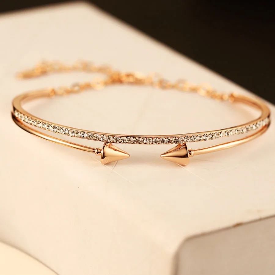 Crystal Bracelets for Women Luxury Brand Nail Bracelet Bangles Fashion