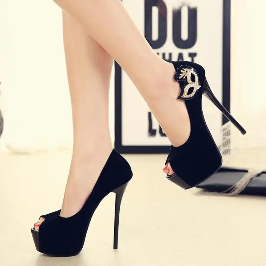 

2019 spring and fall new style 14CM ultra high with diamond temperament go with thin women's shoes