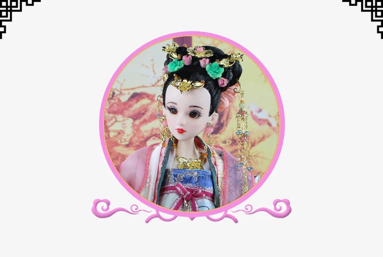 1" ручной работы Древние китайские куклы с подвижные суставы 3D реалистичные глаза бутик принцесса Taiping куклы Подарки 359