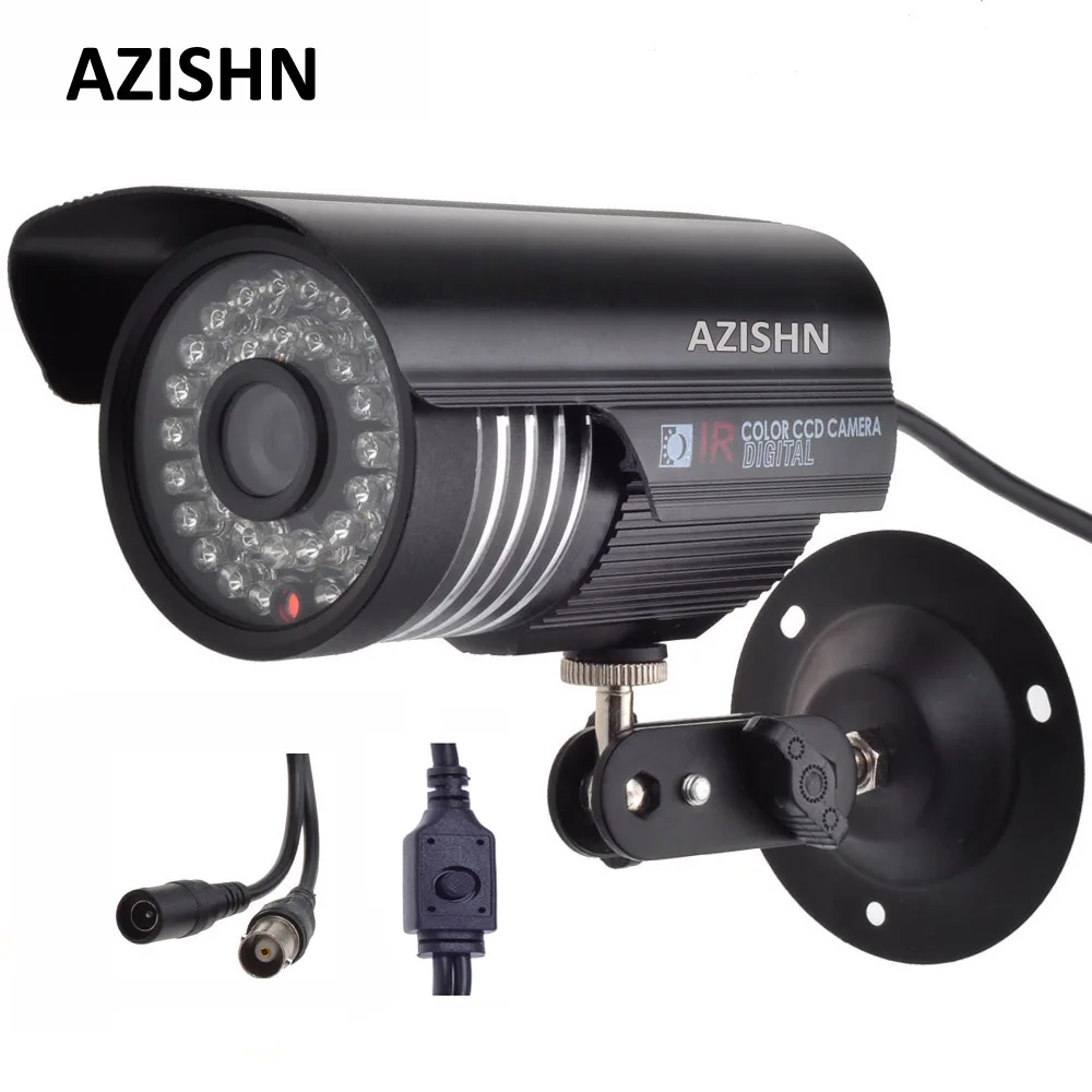 

AZISHN Security 1/3" Sony Effio CCD 700TVL OSD menu 36PCS IR LEDS bullet IP66 outdoor waterproof CCTV camera with Bracket