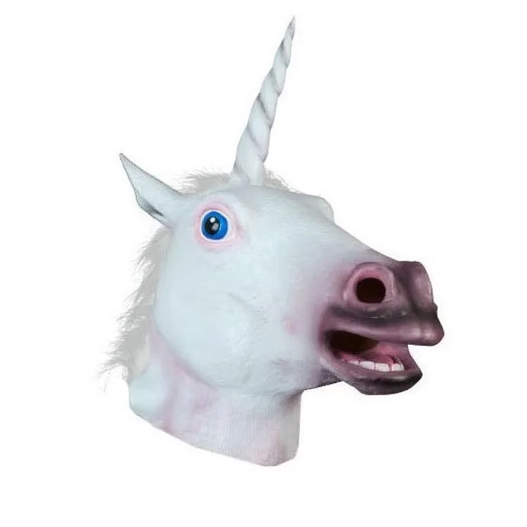 Free Shipping Creepy Unicorn Horse Mask Head Halloween Costume Theater ...