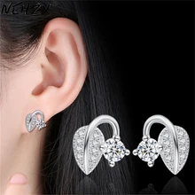 NEHZY Nuovo Orecchini Con Perno delle donne Dei Monili di monili di marca di modo di disegno di personalità dolce lascia gemma orecchini di lusso cubic zirconia