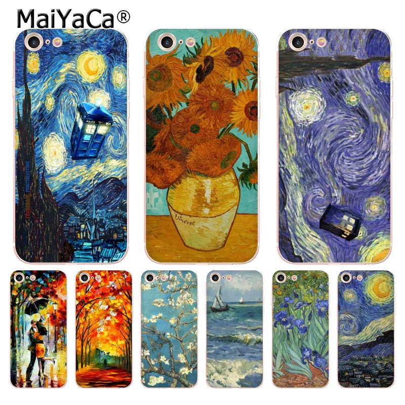 MaiYaCa Van Gogh Starry Sky and sunflower silicone Phone
