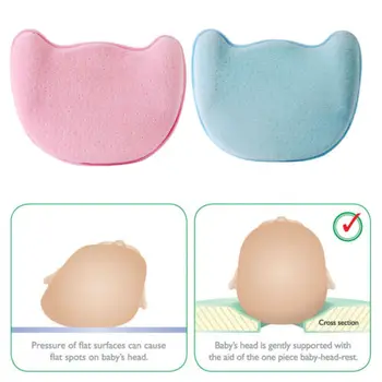 

Baby Newborn Infant Pillow Prevent Flat Head Anti Roll Sleeping Cushion Support
