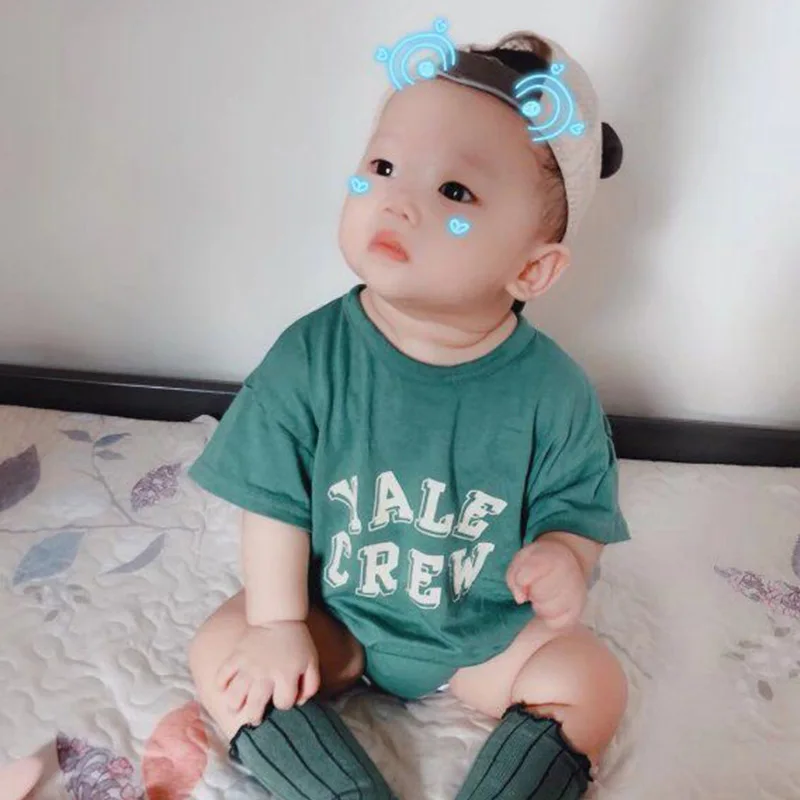 Для новорожденных боди Новый 2019 Summer Infant для мальчиков и девочек короткий рукав лук цельная Одежда Симпатичные Новорожденный ребенок