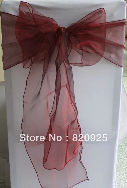 Chair Cover Bows aliexpress : buy 50 x burgundy organza sashes sheer chair Chair Cover Bows aliexpress : buy 50 x burgundy organza sashes sheer chair