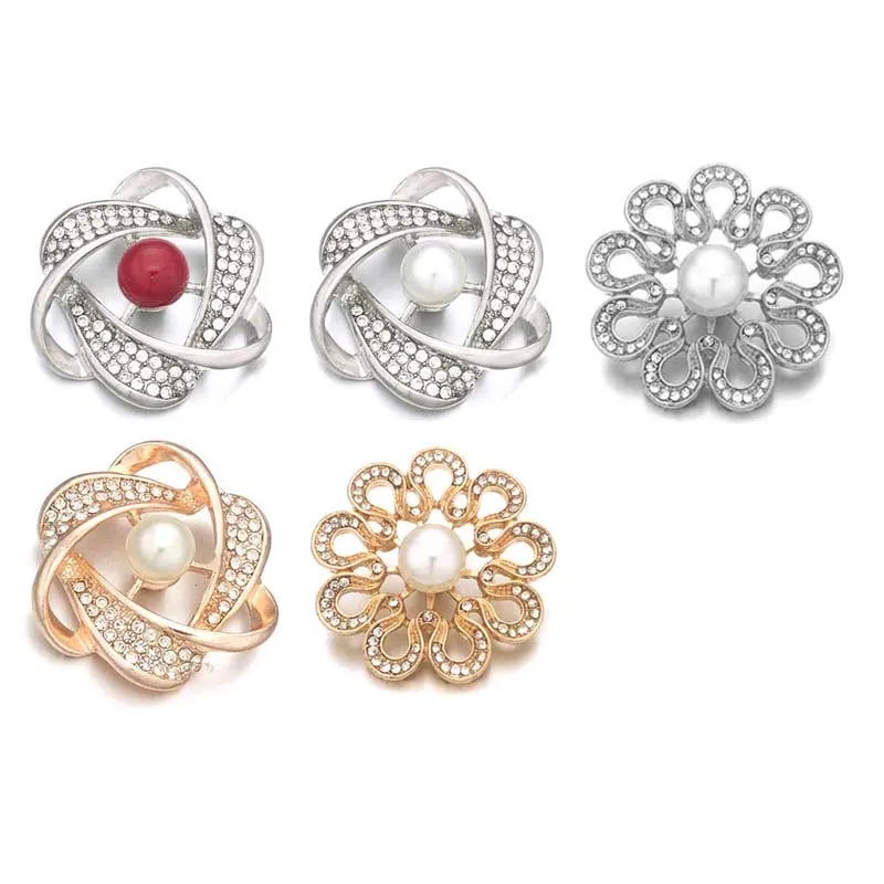 

Flower w381 3D 18mm 30mm rhinestone metal snap button for Bracelet Necklace Interchangeable Jewelry Women accessorie findings