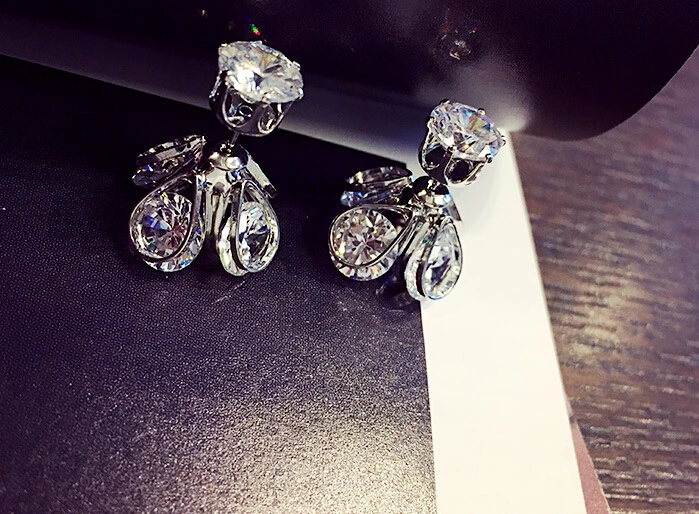 Женские серьги гвоздики серебристого цвета с цирконом AAAAA|earrings gift|colorful stud earingsfashion