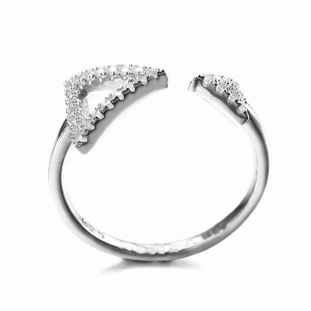 VANAXIN 925 пробы серебряные треугольные кольца для женщин AAA инкрустированные CZ Открытые Кольца модные ювелирные изделия золото/серебро цвет Ювелирная коробка