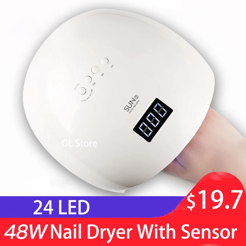 Sun5 Nail Dryer 48W LED UV Lamp Nail Dryer Fingernail Toenail Gel