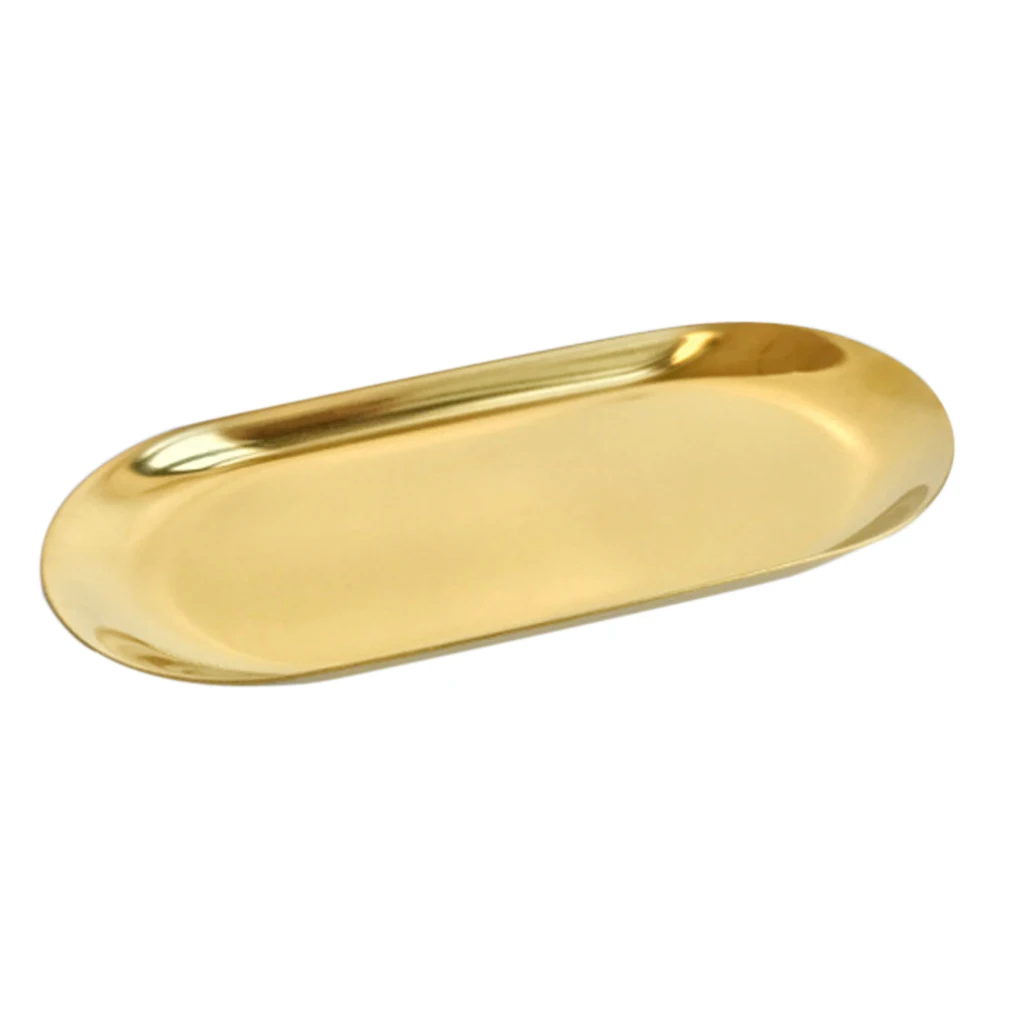 Stainless Steel Towel Tray Storage Tray Metal Dish Plate Tea Storage Container for Fruit Cosmetics Home Kitchen Use