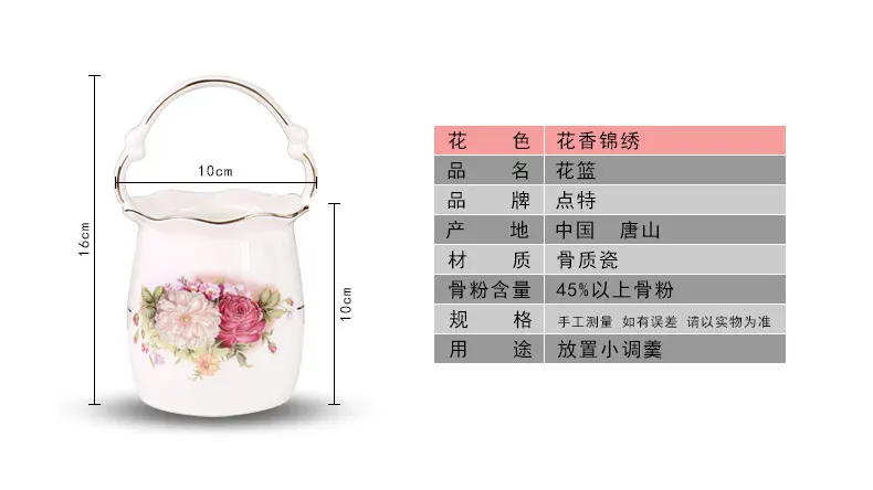 Маленькая Цветочная корзина Jinxiu ложка из кости помещается маленькая ложка небольшая корзина с фарфоровой посуды