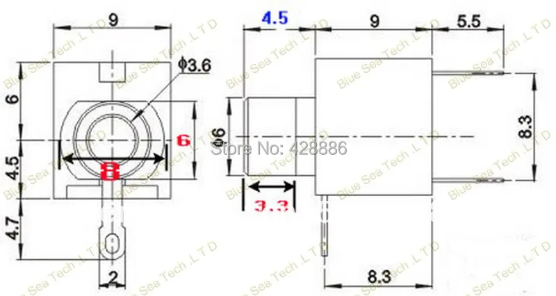 40X 3 5mm Headphones earphones Stereo Jack Socket Switch With nut PCB Panel Mount Chassis Free Shipping