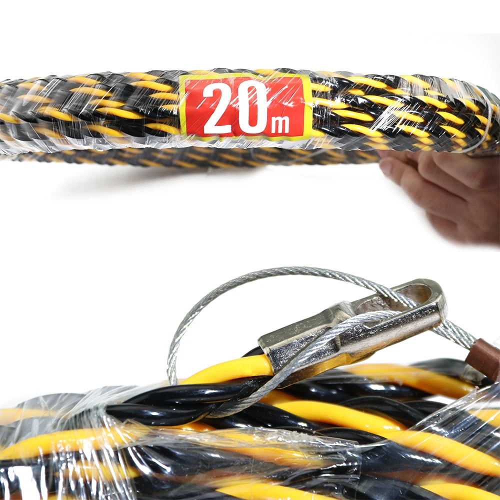 6,5 мм* 20 м нейлоновая протяжная проволока Электрический кабель толкатель Змеиный трубопровод воздуховод кабель Rodder провод направляющий