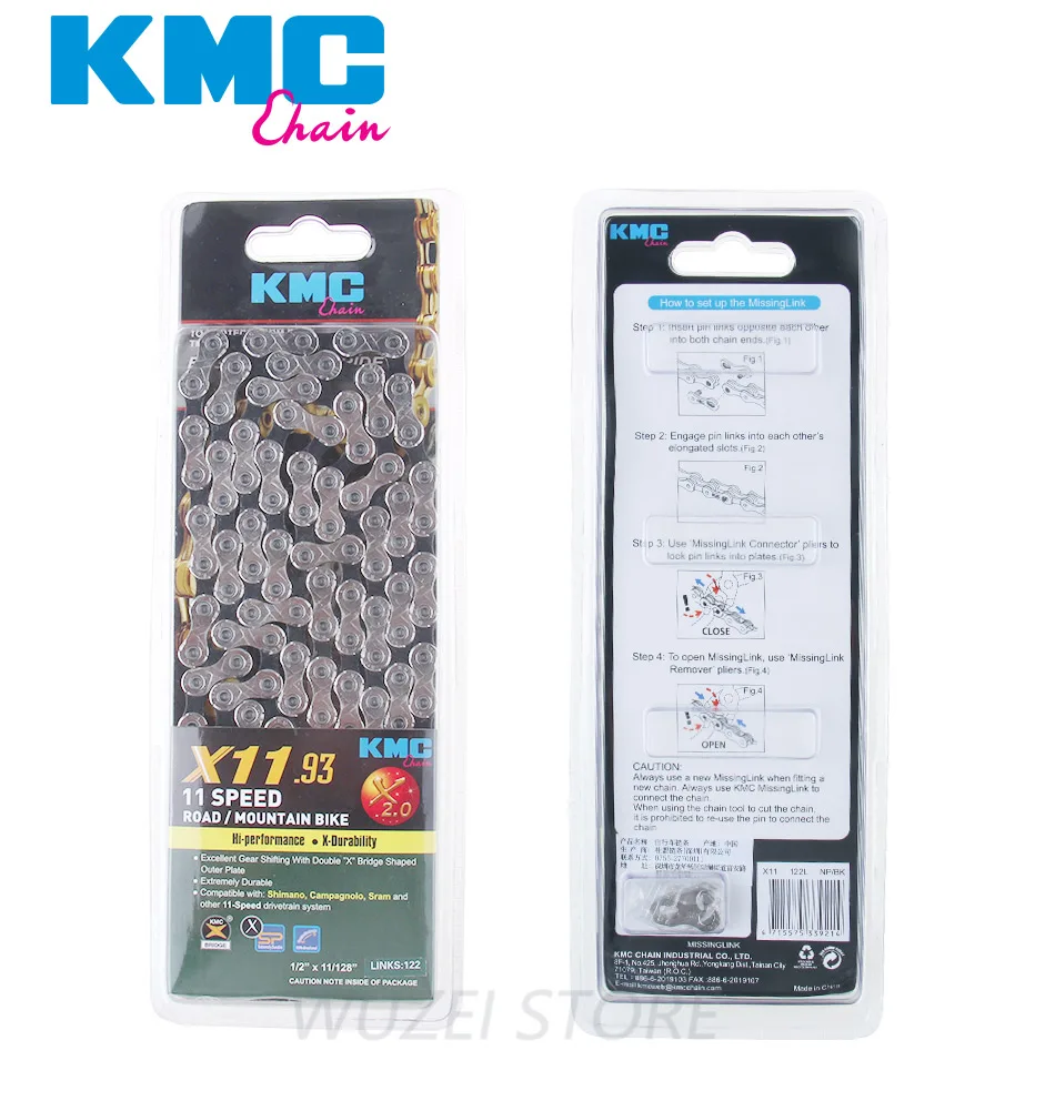 Excellent KMC X10 X11 MTB Bike long Chain 122L 10/11Speed Bicycle Chain Magic Button With Original box Mountain bike long chain 6