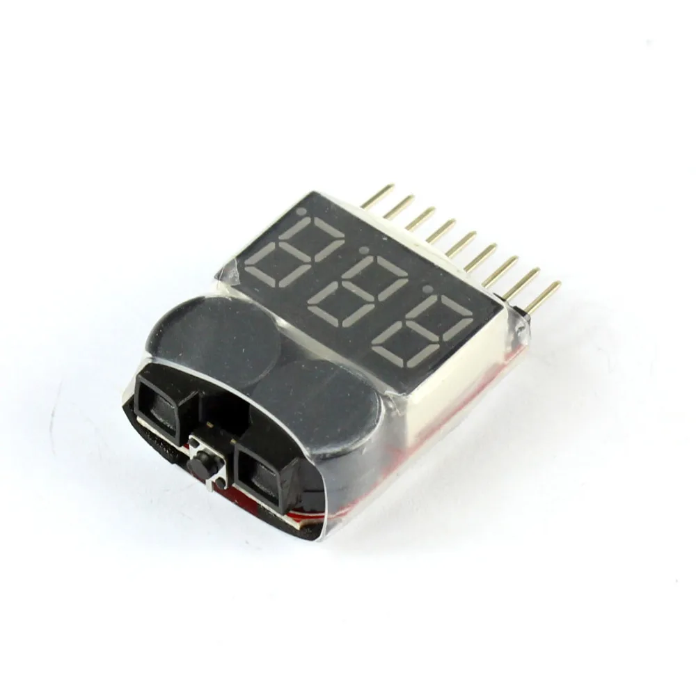 F00872-100 Lipo 배터리 전압 테스터 전압계 표시기 검사기 듀얼 스피커 1S-8S 저전압 부저 경보 2in1 2S 3S 4S8S