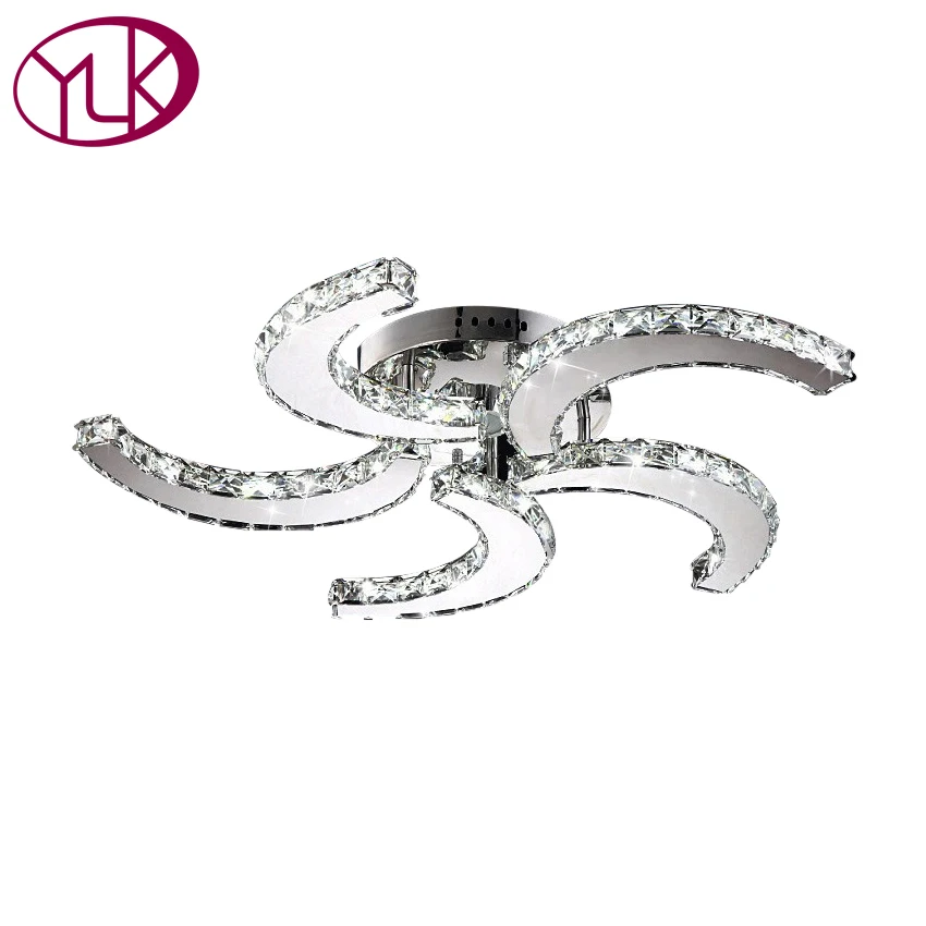 

Free Shipping Wholesale Or Retail Cyclone Style 5 Lights Clear/champagne Crystal Led Ceiling Light D64*h11cm LED Ceiling Lamp